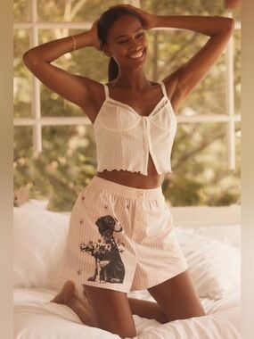 The Wren Boxer Shorts in Pink Stripe
